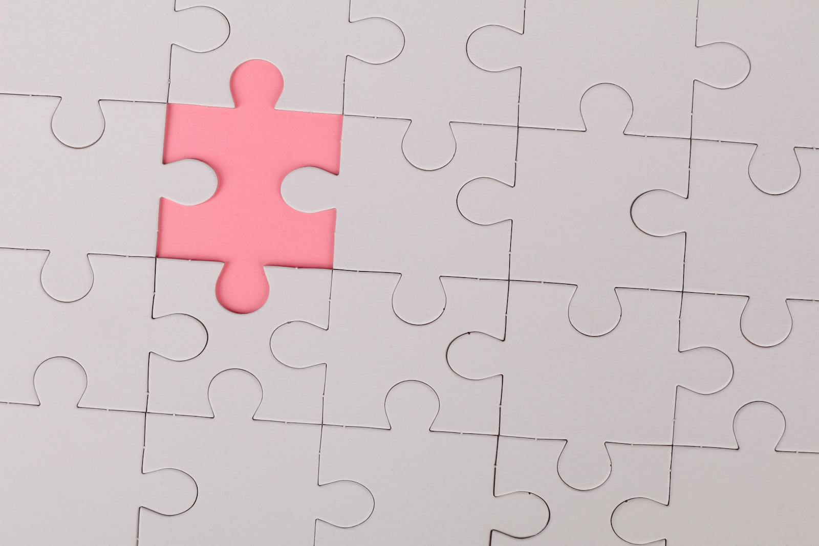 Pink Jigsaw Puzzle Piece